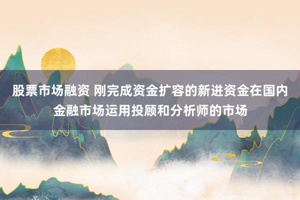 股票市场融资 刚完成资金扩容的新进资金在国内金融市场运用投顾和分析师的市场